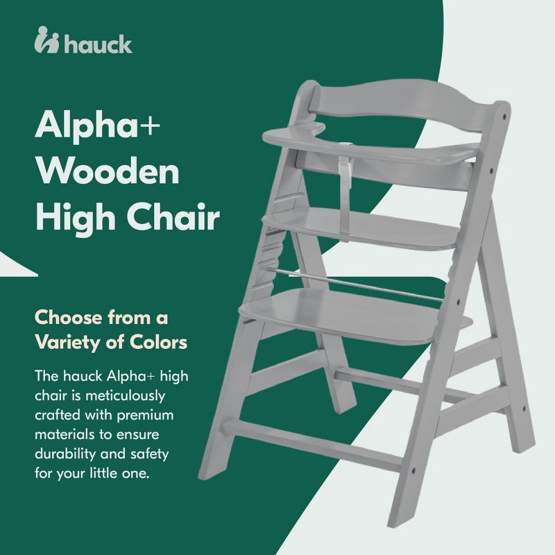 hauck Alpha+ Grow Along Wooden High Chair Seat, 3 of 11