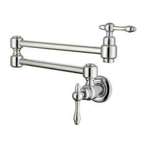 Cobbe Chrome Pot Filler Filler Faucet Kitchen Sink Wall Mounted Collapsible Mixer with Double Section Swing Arms - 1 of 4
