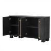 DOMETOUR Wood Traditional Style Sideboard with Adjustable Shelves and Gold Handles for Kitchen Dining Room and Living Room - 4 of 4