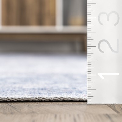 Abstract Blue Bliss 4' x 6' Synthetic Easy-Care Area Rug