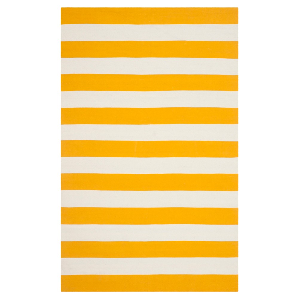 6'x9' Mati Flatweave Area Rug Yellow/Ivory - Safavieh