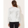 INSPIRE CHIC Women's Satin Peter Pan Collar Office Elegant Work Blouse - 4 of 4