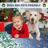4x6  Christmas Machine Washable Area Rugs, Christmas Tree＆Holly Print Carpet with Non Slip Backing  for Bedroom Nursery , Living Room,Blue - 4 of 4