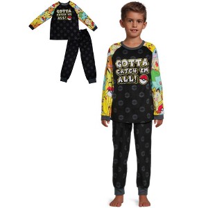 Pokemon Boys Pajamas Long Sleeve Pikachu Kids Sleepwear 2 Piece Set - 1 of 4