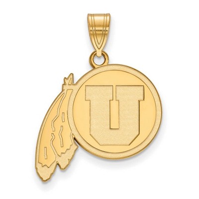 Black Bow Jewelry 10k Yellow Gold Utah Runnin Utes NCAA Large Pendant