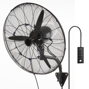 VEVOR Wall-Mount Misting Fan, 30 Inch, 3-speed High Velocity Max. 9500 CFM, Waterproof Oscillating Industrial Wall Fan, Commercial or Residential - 1 of 4