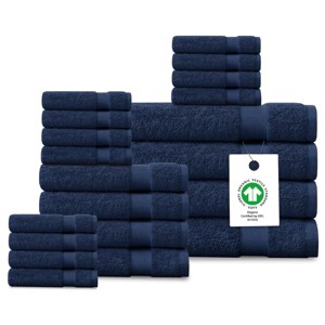 Delara Organic Cotton Luxuriously Plush Bath Towel Set, GOTS & Oeko-TEX Certified, Soft, Quick Dry & Ultra-Absorbent - 1 of 4