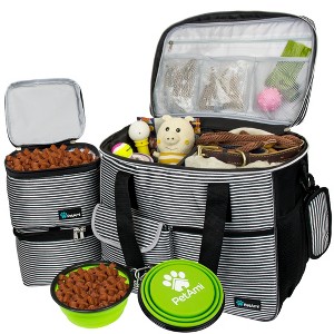 PetAmi Dog Travel Bag, Pet Supplies Organizer with Pockets, Food Container Collapsible Bowls, Gift Accessories Weekend Camping - 1 of 4