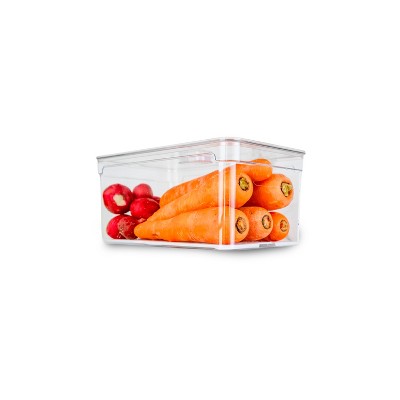 OU Fridge Organizer Bins with Drain Baskets & Vented Lids, Clear Stackable Refrigerator Storage Container, Produce Kitchen Storage Bin, BPA Free — фото 7