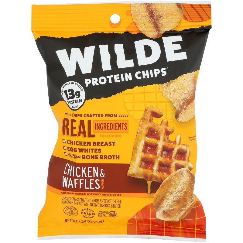 Wilde Brand Chicken & Waffles Protein Chips - Case of 8 - 1.34 oz, 1 of 2