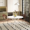 47" Modern Round Dining Table with Pedestal Leg,Four Patchwork Tabletops with Solid Wood Grain Occasional Table,Metal Base Dining Table-Maison Boucle - image 2 of 4