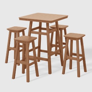 WestinTrends Malibu All Weather Hdpe Outdoor Patio Bar Height Dining Set (5-Piece) - 1 of 4