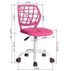 FurnitureR Desk Chair, Adjustable Computer Task Chair Office Chairs with Plastic Backrest and Padded Seat Cushion, Swivel Chair with Wheels, Pink - 2 of 4