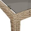 vidaXL Patio Table 35.4"x35.4"x29.5" Tempered Glass and Poly Rattan Beige - 4 of 4