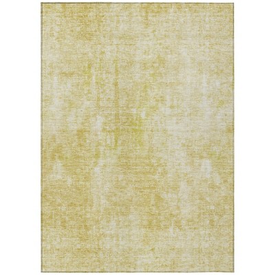 Gold Wheat And Ivory Abstract Washable Indoor Outdoor Area Rug