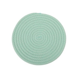 Unique Bargains Trivet Round Rope Woven Mat Cotton Non-woven Fabric 7.87"x7.87"x0.31" - 1 of 3