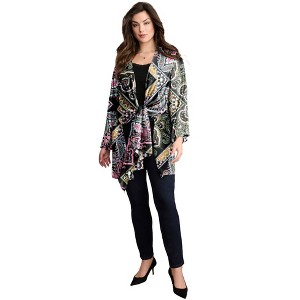Roaman's Women's Plus Size Front-Knot Tie Duster - 1 of 2
