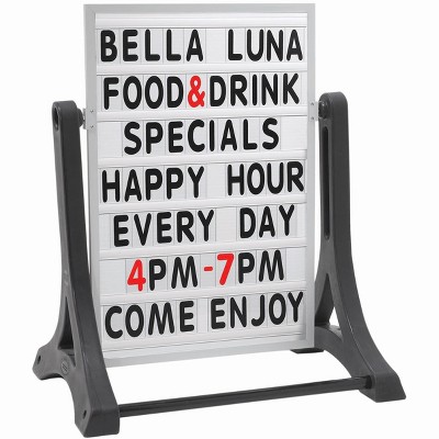 Aarco Products 36"H x 24"W Double Sided Sidewalk Sign with Changeable Letterboard and Set of 354 Characters