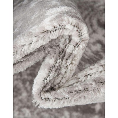 Light Gray Rectangular Stain-Resistant Indoor Area Rug