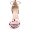 Allegra K Women's Embroidered Leather Ankle Strap Stiletto Heel Sandals - 2 of 4