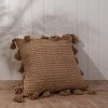 Pulled Knot Tan 24X24 Hand Woven Filled Pillow - Foreside Home & Garden - 2 of 4