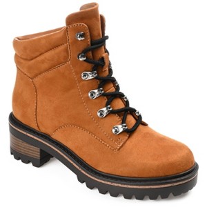 Journee Collection Womens Nyia Lace Up Stacked Heel Booties - 1 of 4