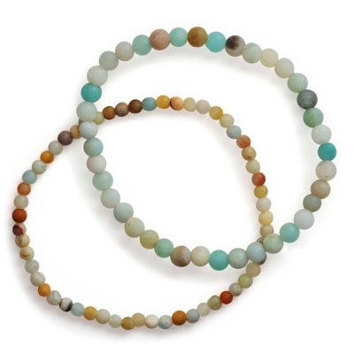 SHINE by Sterling Forever Stone Beaded Stretch Bracelet Set of 2