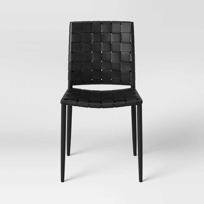 Wellfleet Woven Leather Metal Base Dining Chair - Threshold™, 5 of 11