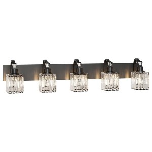 Whizmax Bathroom Vanity Light Fixtures Modern Crystal Vanity Light Fixtures, Light Modern Crystal Wall Lighting with Square Shade, Black - 1 of 4