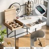 40" Makeup Vanity Desk with 3-Mode Lighted Mirror & Wireless Charging Station , Vanity Table with Drawer & 3 Open Shelves, Dressing Table for Bedroom - 4 of 4