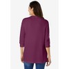 Woman Within Plus Size Three-Quarter Sleeve Thermal Sweatshirt - 3 of 4