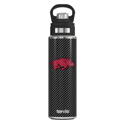 NCAA Arkansas Razorbacks Carbon Fiber Wide Mouth Water Bottle - 24oz