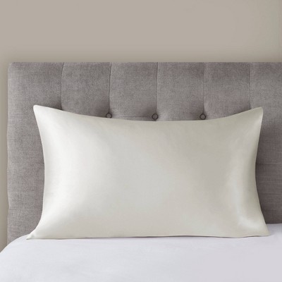 Ivory Mulberry Silk Standard Pillowcase with Zipper Closure
