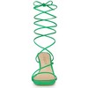 Allegra K Women's Open Square Toe Lace Up Strappy Block High Heel Sandals - 3 of 4