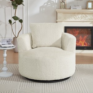 Zeus & Ruta Modern 360° Swivel Accent Chair for Living Room, Office & Apartment - 1 of 4