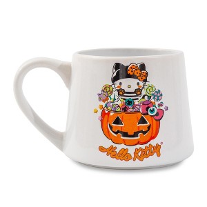 Silver Buffalo Sanrio Hello Kitty Pumpkin Candy Burglar Tapered Pottery Mug | Holds 14 Ounces - 1 of 4