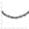 Black Bow Jewelry 7.5mm Stainless Steel Textured Fancy Loose Rope Chain Necklace, 24 In - 4 of 4
