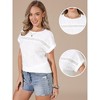 INSPIRE CHIC Women's Eyelet Short Sleeve Round Neck Hollow Out Summer Dressy Casual Blouses - 2 of 4
