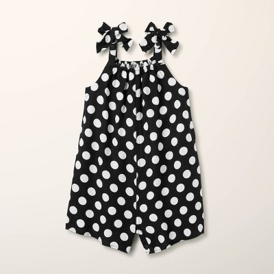 Toddler Adaptive Tie-Shoulder Polka Dot Romper - kate spade new york x Target Black/White