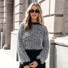 Women's Grey & Black Long Sleeve Brushed Knit Sweater - Cupshe - 4 of 4
