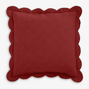 BrylaneHome 100% Cotton Florence Euro Sham - Euro, Burgundy - 1 of 1