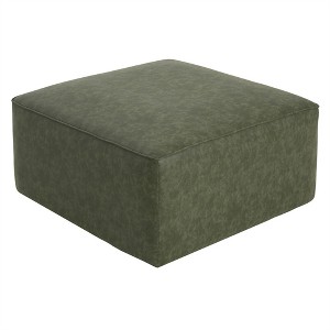 OUTSUPPLY PU Leather Storage Ottoman, Modern Square Footrest, Versatile Coffee Table, Extra Seating for Living Room - 1 of 4