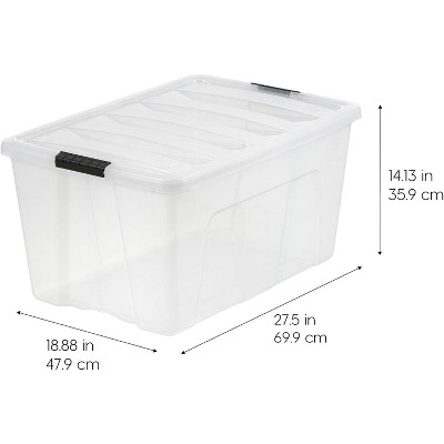 Clear Stackable Plastic Storage Bins with Lids, 2 Pack