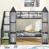 Whisen Metal Twin over Twin Castle-shaped Bunk Bed with Wardrobe and Multiple Storage - 3 of 4