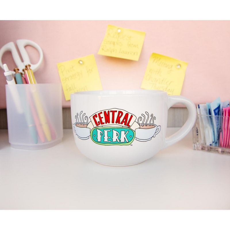 Silver Buffalo Friends Smelly Cat Central Perk Ceramic Soup Mug With Vented Lid | 24 Ounces, 4 of 7