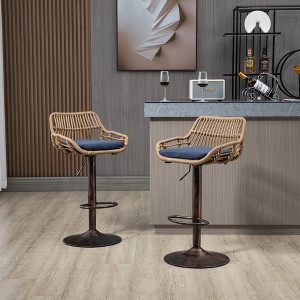 VYNXARIA Modern Swivel Bar Stools Set of 2 Adjustable Counter Height Chairs with Footrest for Kitchen, Dining Room,Blue - 1 of 4