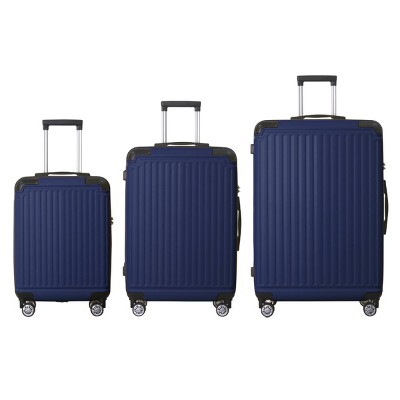 FURNIinspire Bag And Luggage Sets 3 Size Luggage Suitcases with Wheels, Hard Rolling Suitcase Set for Travel Business, Blue, 20.87"*11.81"*30.31"