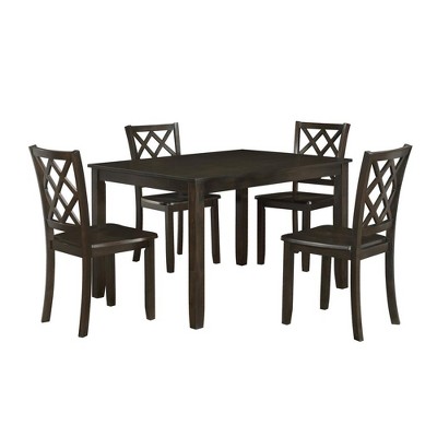 New Classic Furniture,Trellis 5 Pc Dining Set, Table & 4 Chairs -  Brown