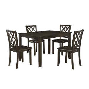 New Classic Furniture,Trellis 5 Pc Dining Set, Table & 4 Chairs -  Brown - 1 of 4