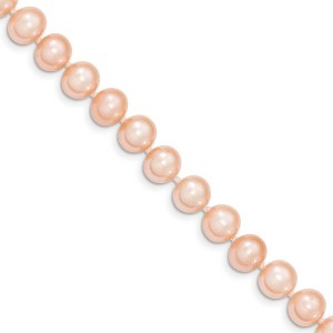 Black Bow Jewelry 8-9mm, Pink FW Cultured Pearl & 14k Yellow Gold Clasp Necklace - 1 of 4